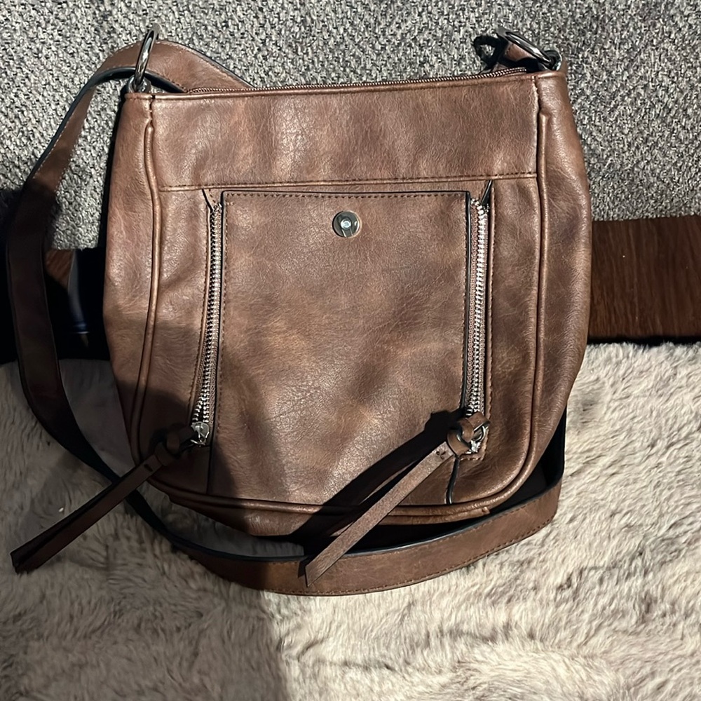 Brown satchel purse